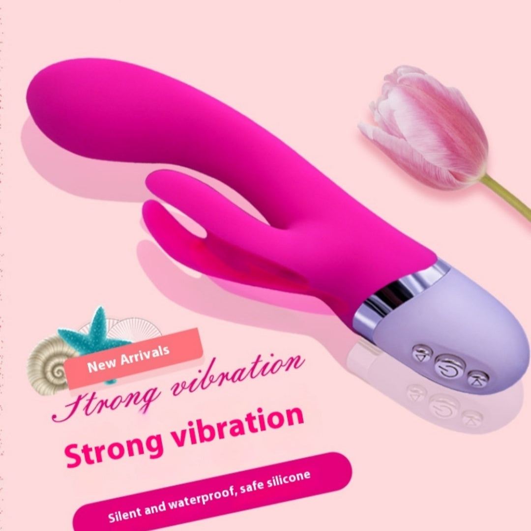 🌸 Lisi Vibrador Portátil – Silicona Ecológica (Rojo Rosado / Blanco)