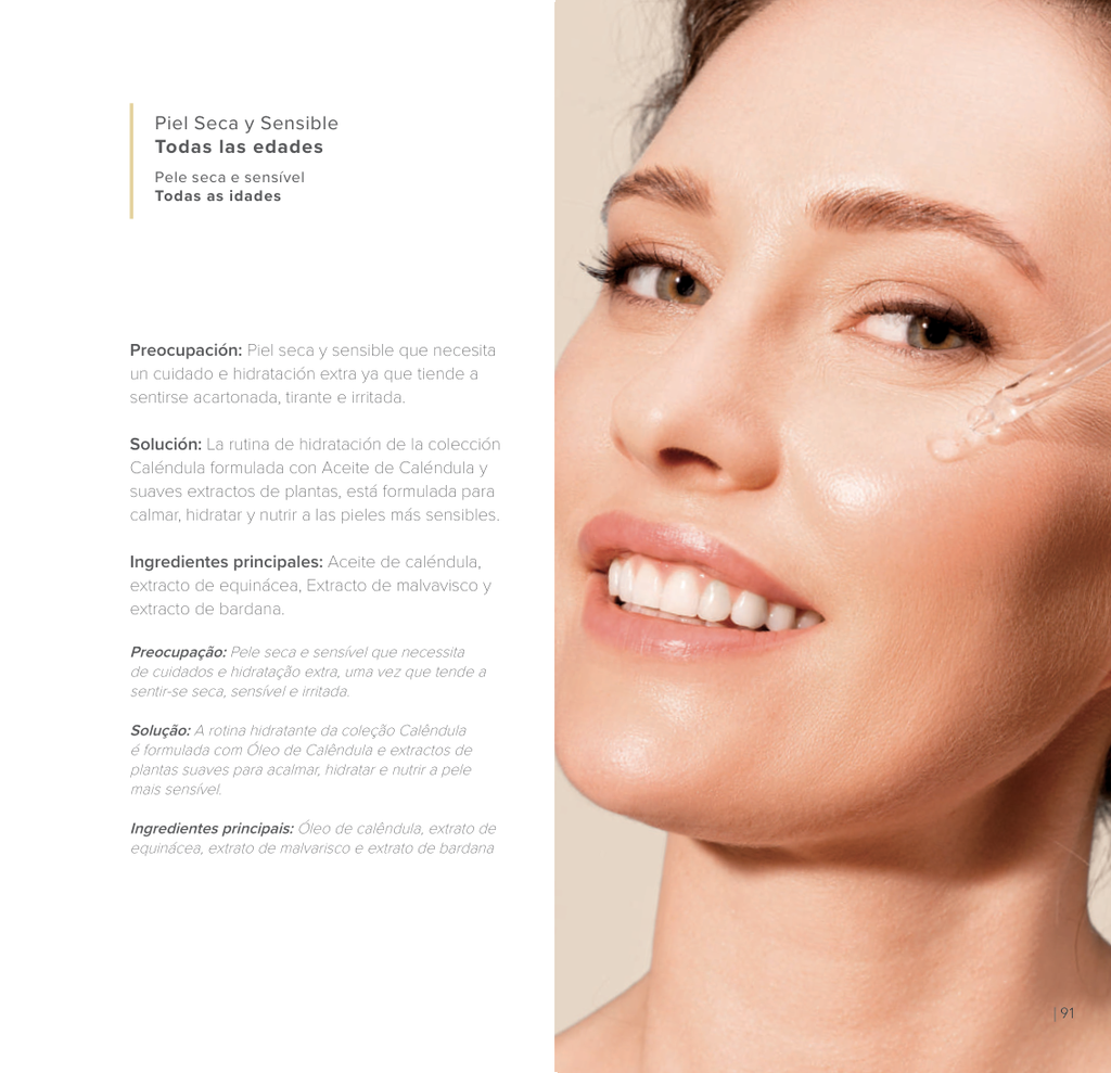 Colección Caléndula – Rutina Hidratante para Piel Seca y Sensible