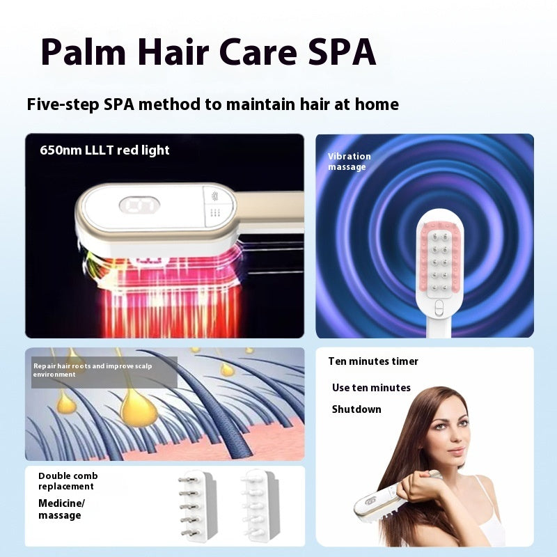✨ Peine Masajeador con Luz Roja – Spray Crecimiento Capilar